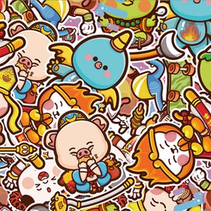 非商用作品整理  原創(chuàng)作品 / 插畫 / 商業(yè)插畫  整理火系列，小心雞，白又白應(yīng)用延展