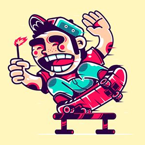 We love skateboards Character design concept 圖形設(shè)計(jì) 插圖 品牌推廣