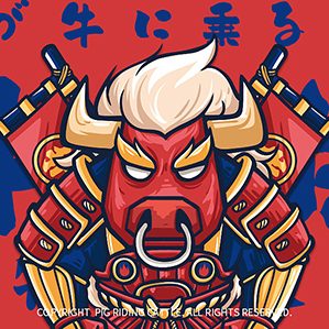 “豬騎牛 · 食物制飯”品牌形象 Designer 主案設(shè)計：吳澤西、黃斐賢  已商用，已注冊版權(quán)