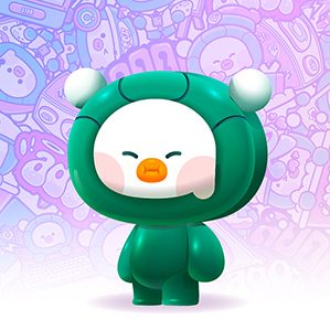 提取a豆LOGO特征的O和a運(yùn)用到形象的頭部，讓IP形象具有品牌本身的識別度