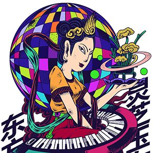四個(gè)icon 去年中旬給永樂宮畫的四個(gè)小icon  商業(yè)插畫 作者：曾仙桃