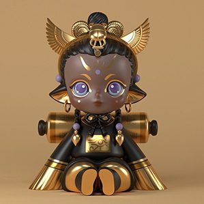 以設計師李星明自家貓咪為形象原型設計繪制的擬人形象“貓靈”弗雷，是“喵靈靈”系列作品