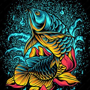 [ 矢量素材 ] 2款矢量龍魚(yú)插畫(huà)素材 卡通插畫(huà)設(shè)計(jì) 素材格式: .EPS 